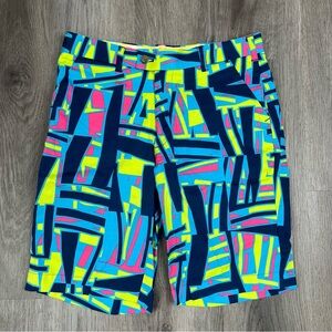 LoudMouth Golf Shorts Men's‎ Size 32 Colorful Geometric John Daly Chino 11"